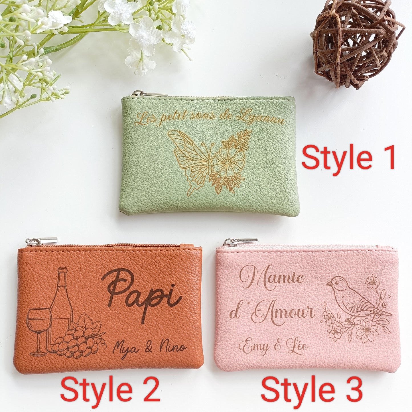Porte monnaie en cuir personnalisé