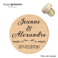 Bouchon de bouteille personnalisé en bois - idée cadeau témoin, Mariage, anniversaire, fête Happy Gravure