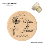 Bouchon de bouteille personnalisé en bois - idée cadeau témoin, Mariage, anniversaire, fête Happy Gravure