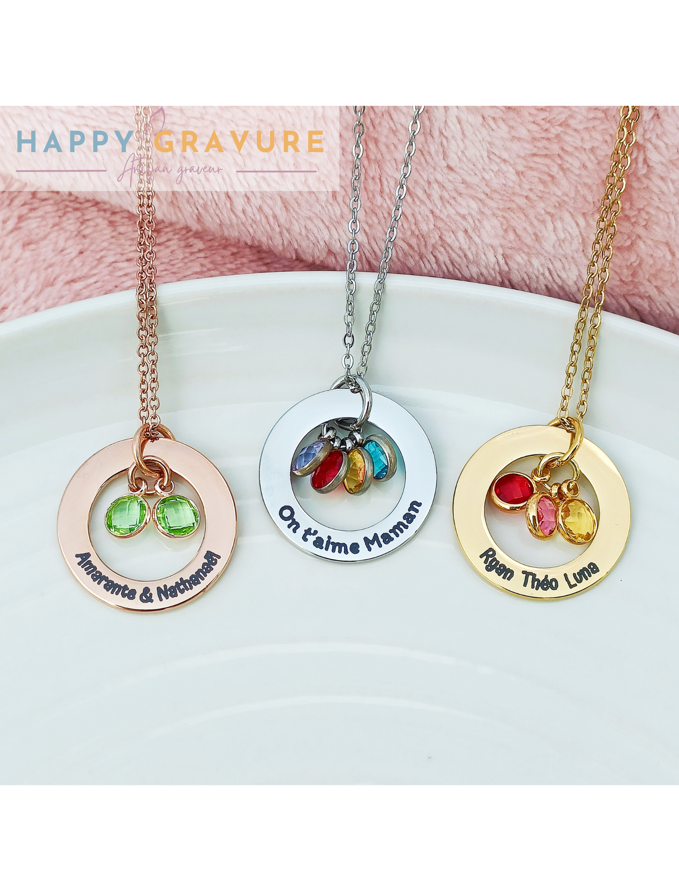 Collier cercle Pierre de naissance