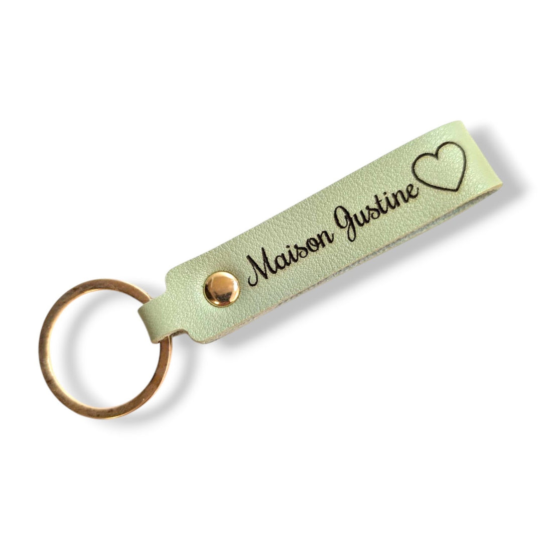 Personalized leather keychain