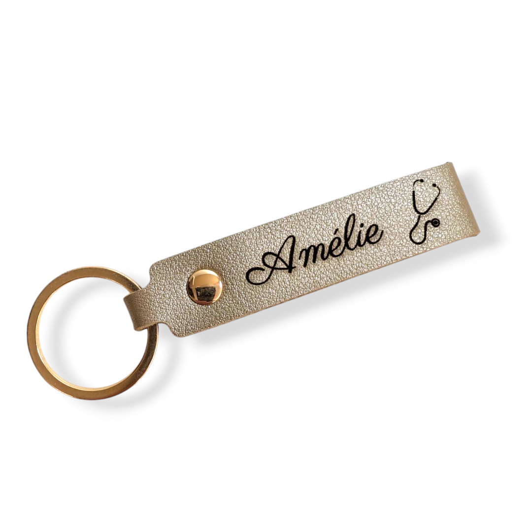 Personalized leather keychain