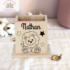 Pot ou porte crayon personnalisé en bois Happy Gravure