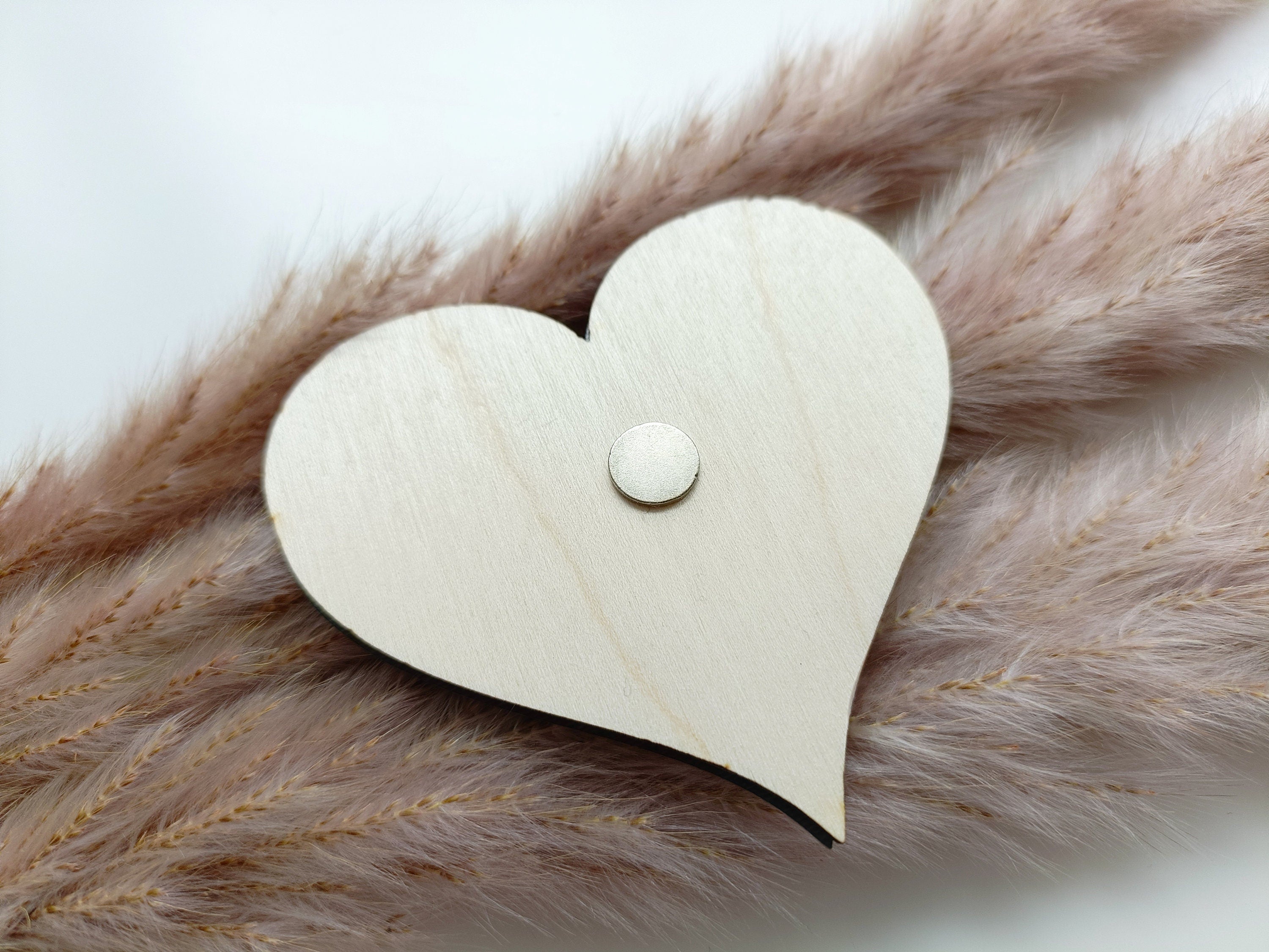 Magnet Annonce Grossesse personnalisé en bois, magnet coeur, Annonce papi, mamie, marraine, parrain Happy Gravure