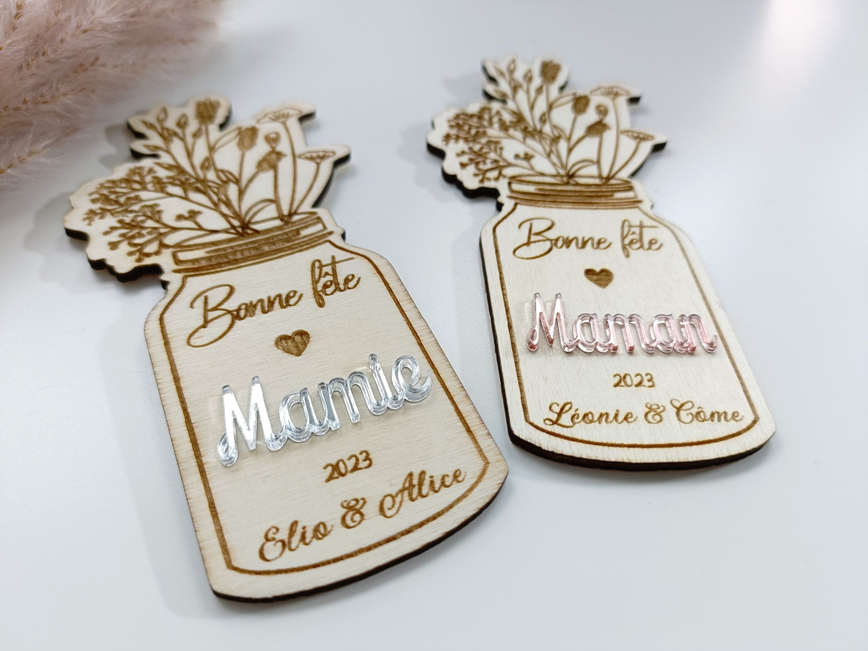 Magnet vase floral Happy Gravure