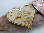 Magnet Coeur Floral Happy Gravure