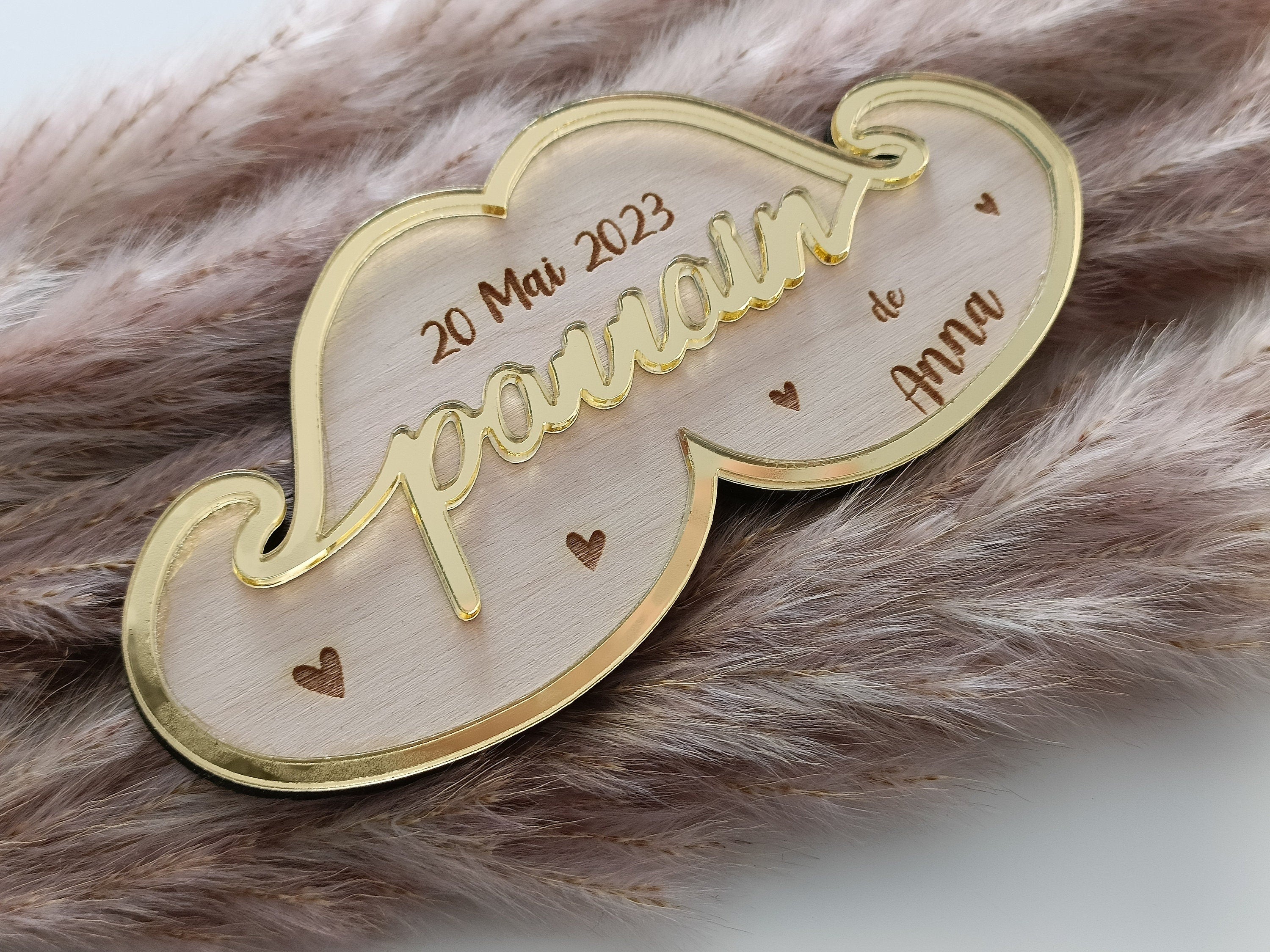 Magnet Moustache Veux-tu .. ? Happy Gravure