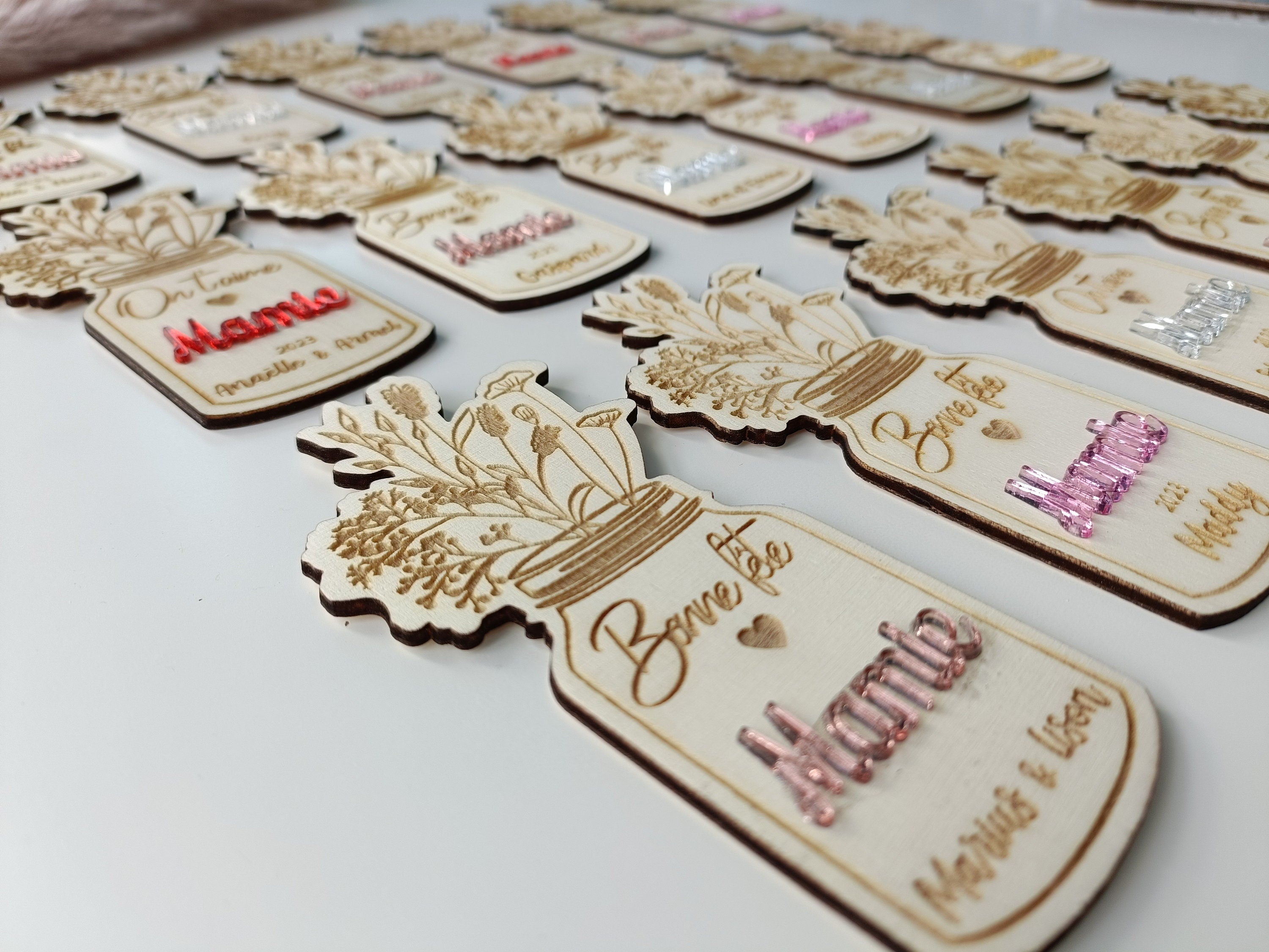 Magnet vase floral Happy Gravure