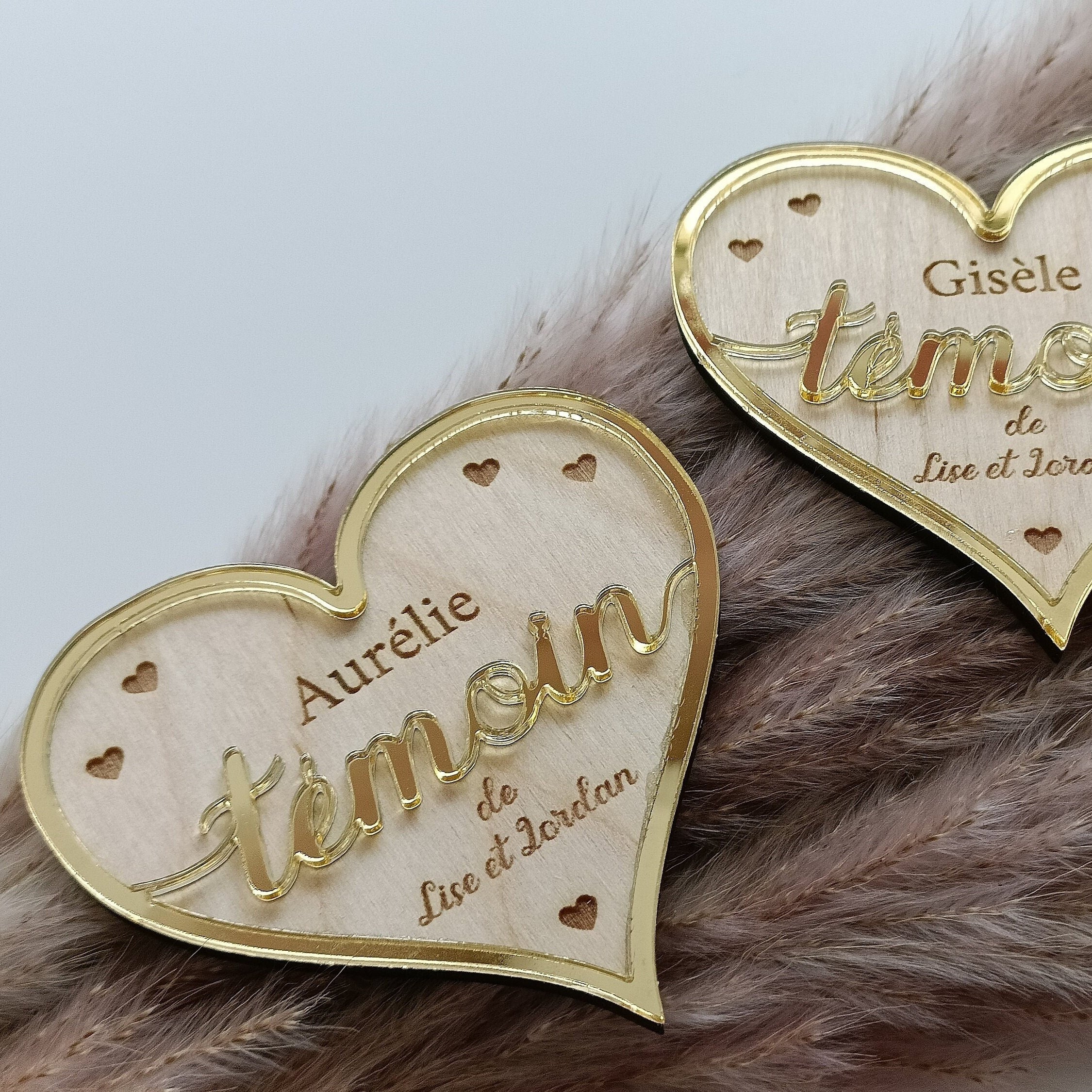 Magnet Coeur Témoin Happy Gravure