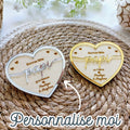 Magnet Coeur aimanté personnalisé en bois - anniversaire - fête des pères / grands-pères, cadeau papi, papa, tonton, parrain Happy Gravure