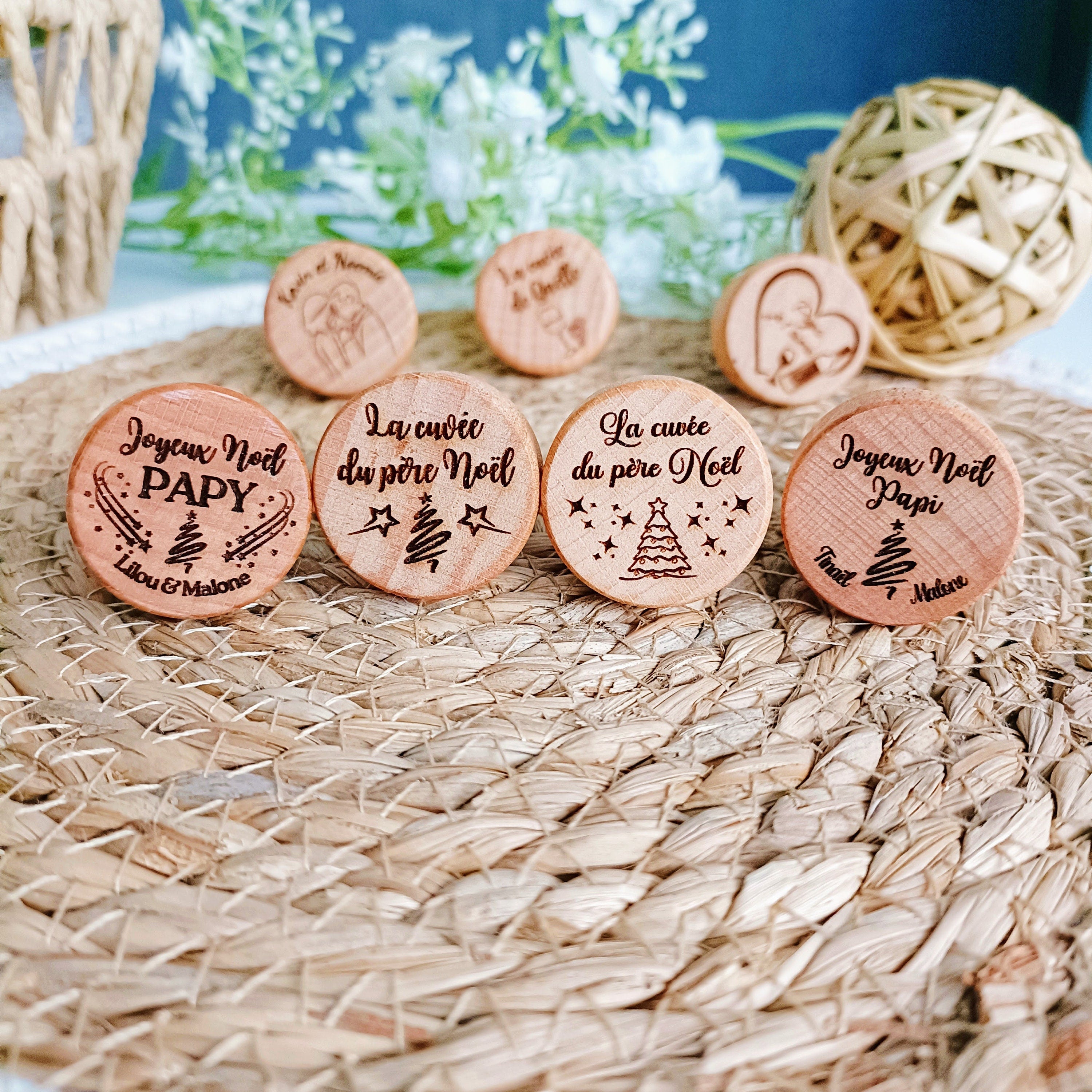 Bouchon de bouteille personnalisé en bois - Mariage, fêtes, Événements