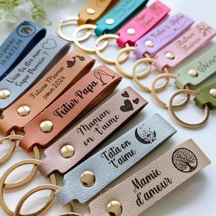 Personalized leather keychain