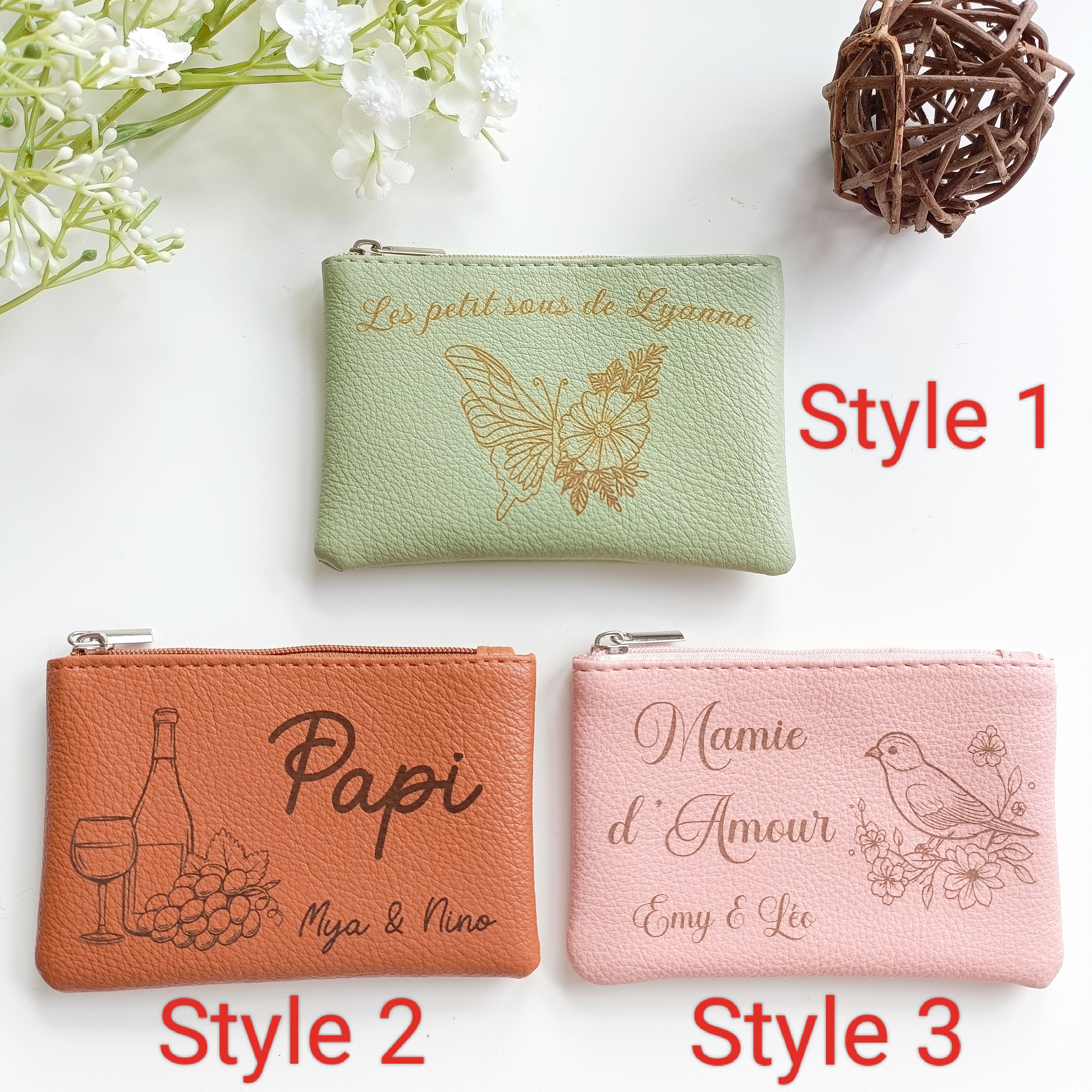 Porte-monnaie en Cuir Texte et image Personnalisés | Happy Gravure