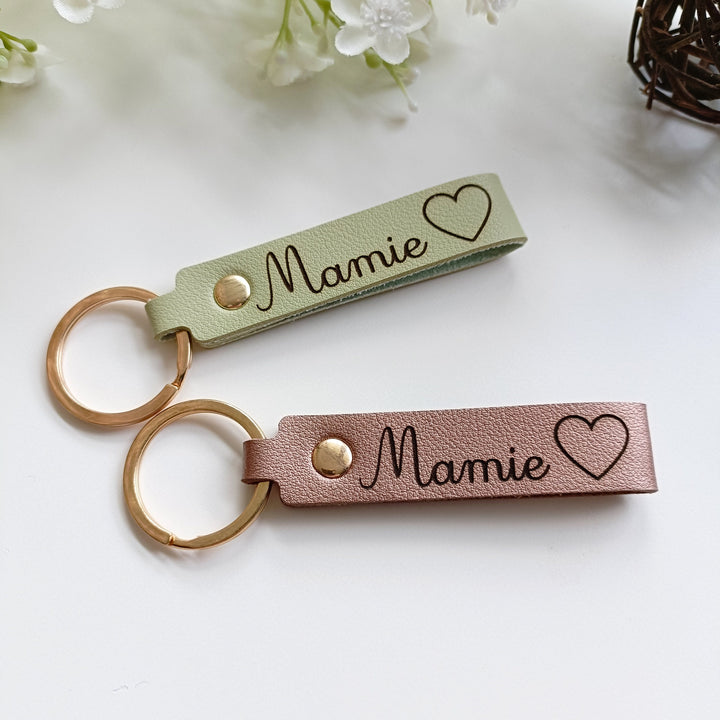 Personalized leather keychain
