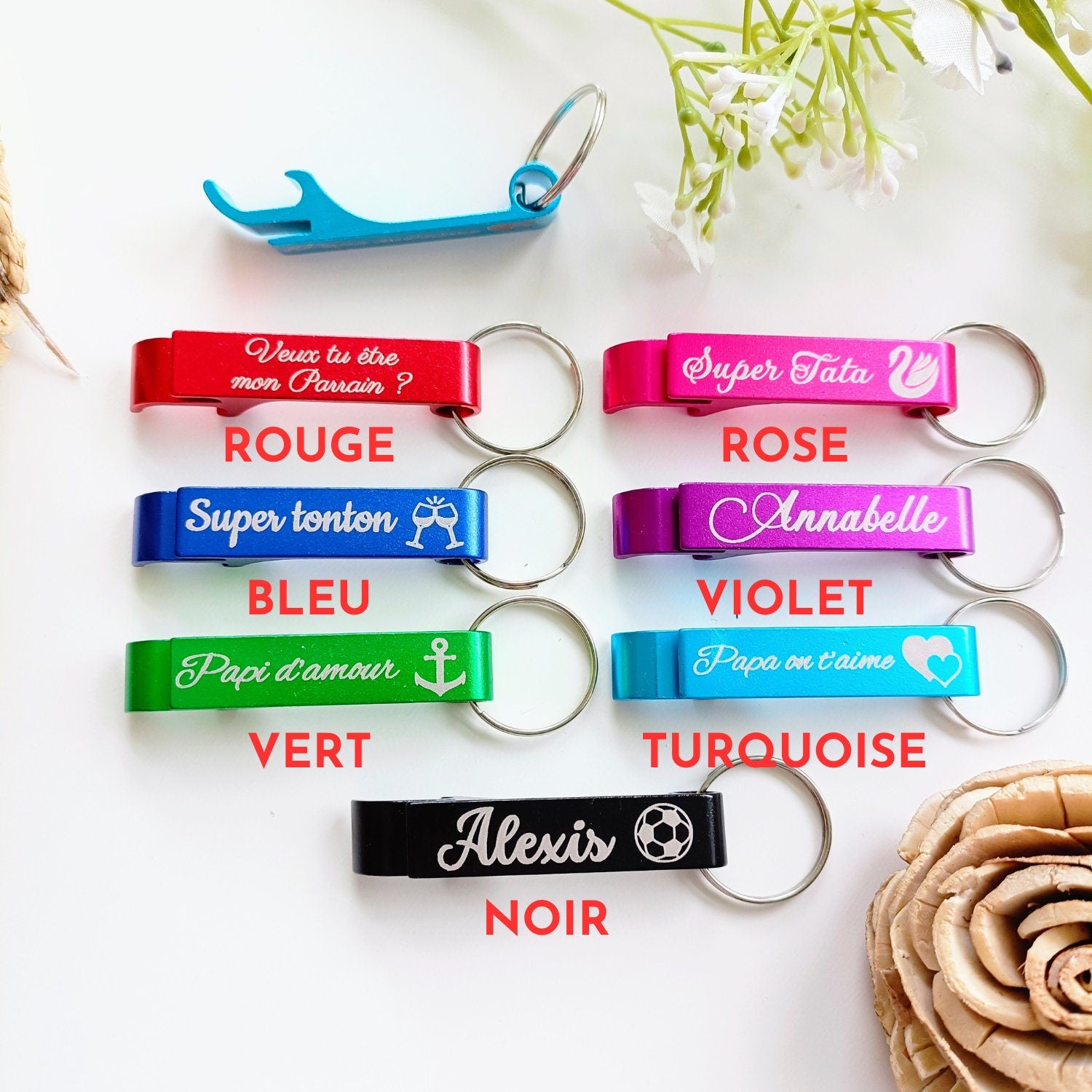 Porte clés décapsuleur Happy Gravure