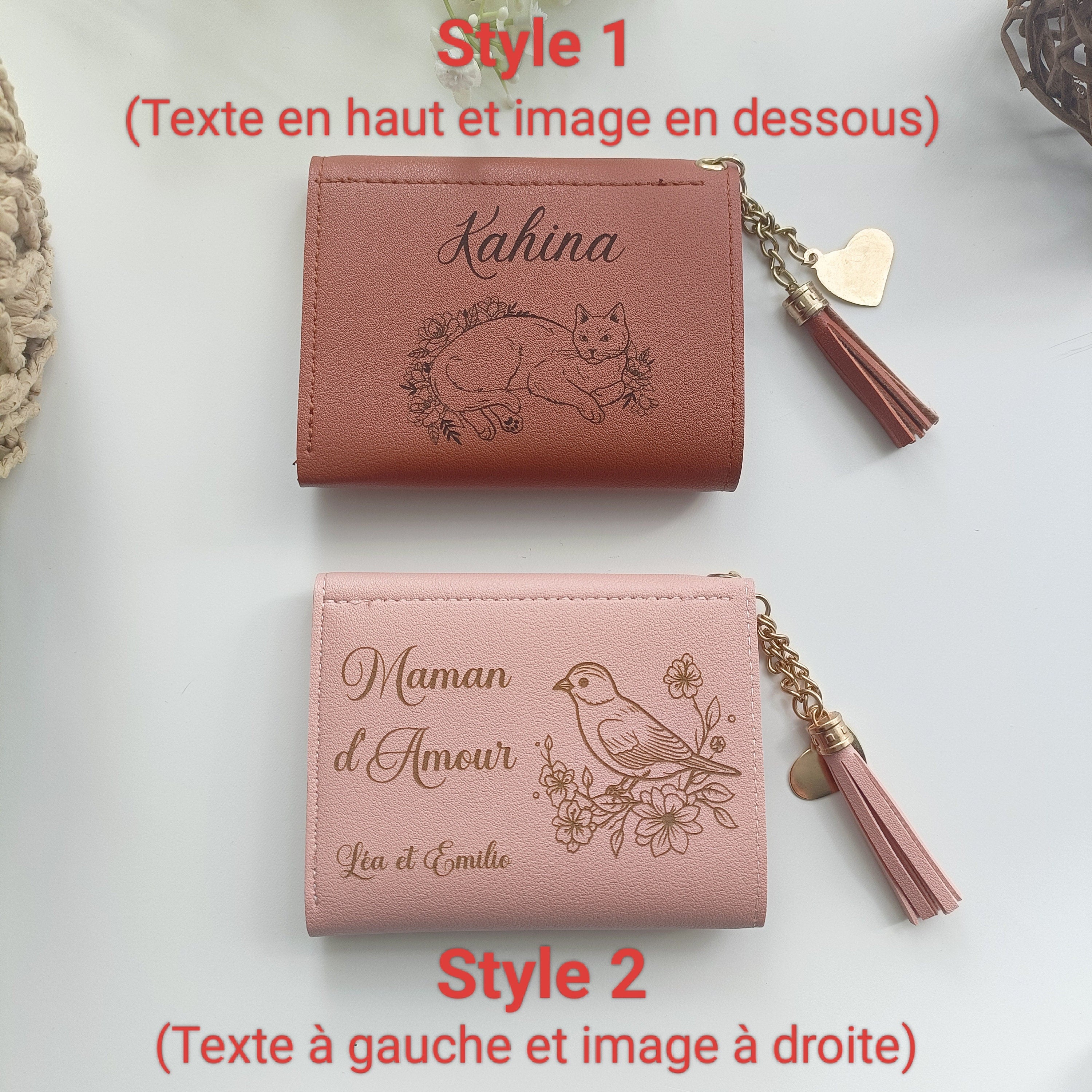 Porte-monnaie ou Portefeuille en Cuir Texte et image Personnalisés | Happy Gravure Happy Gravure