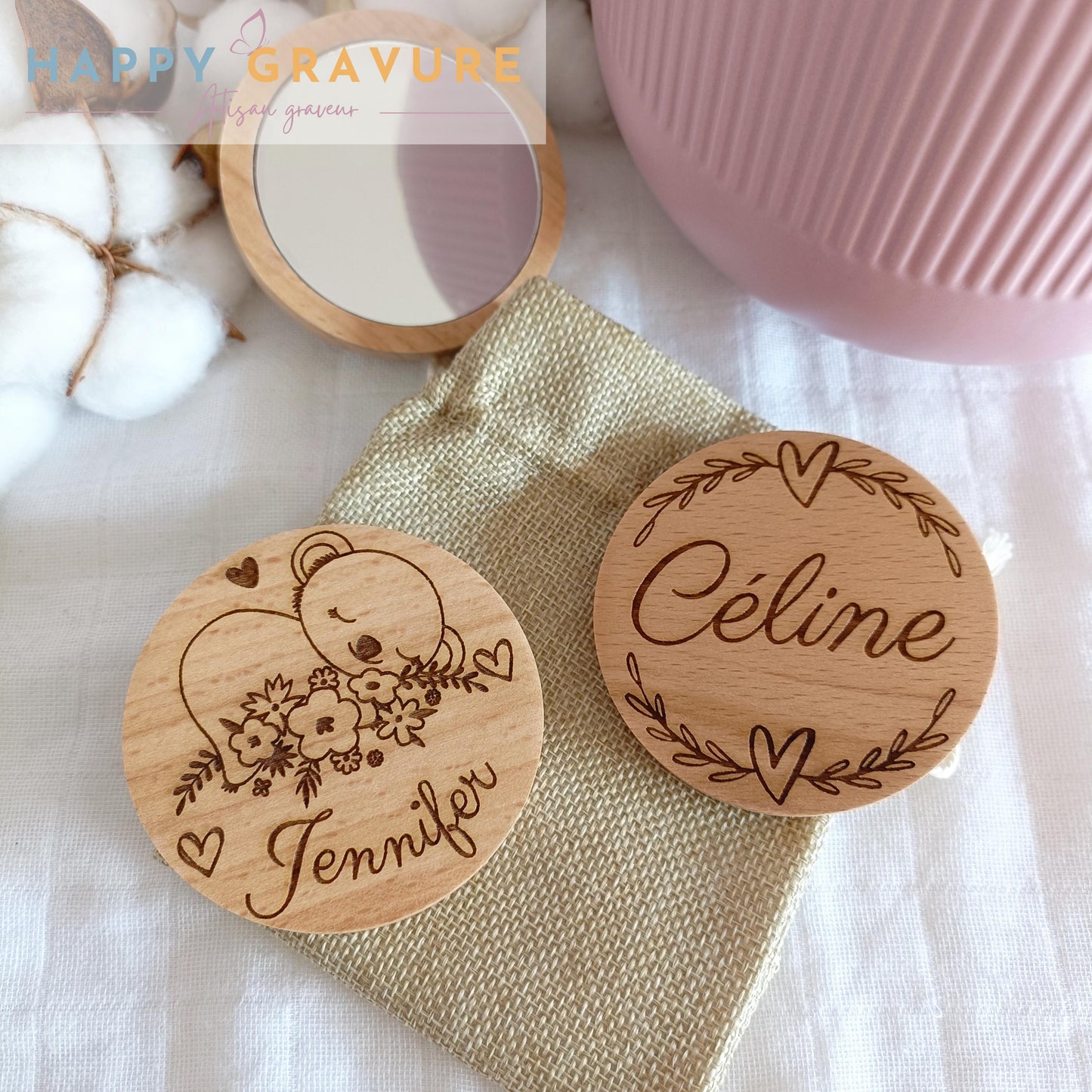 Miroir personnalisé en bois