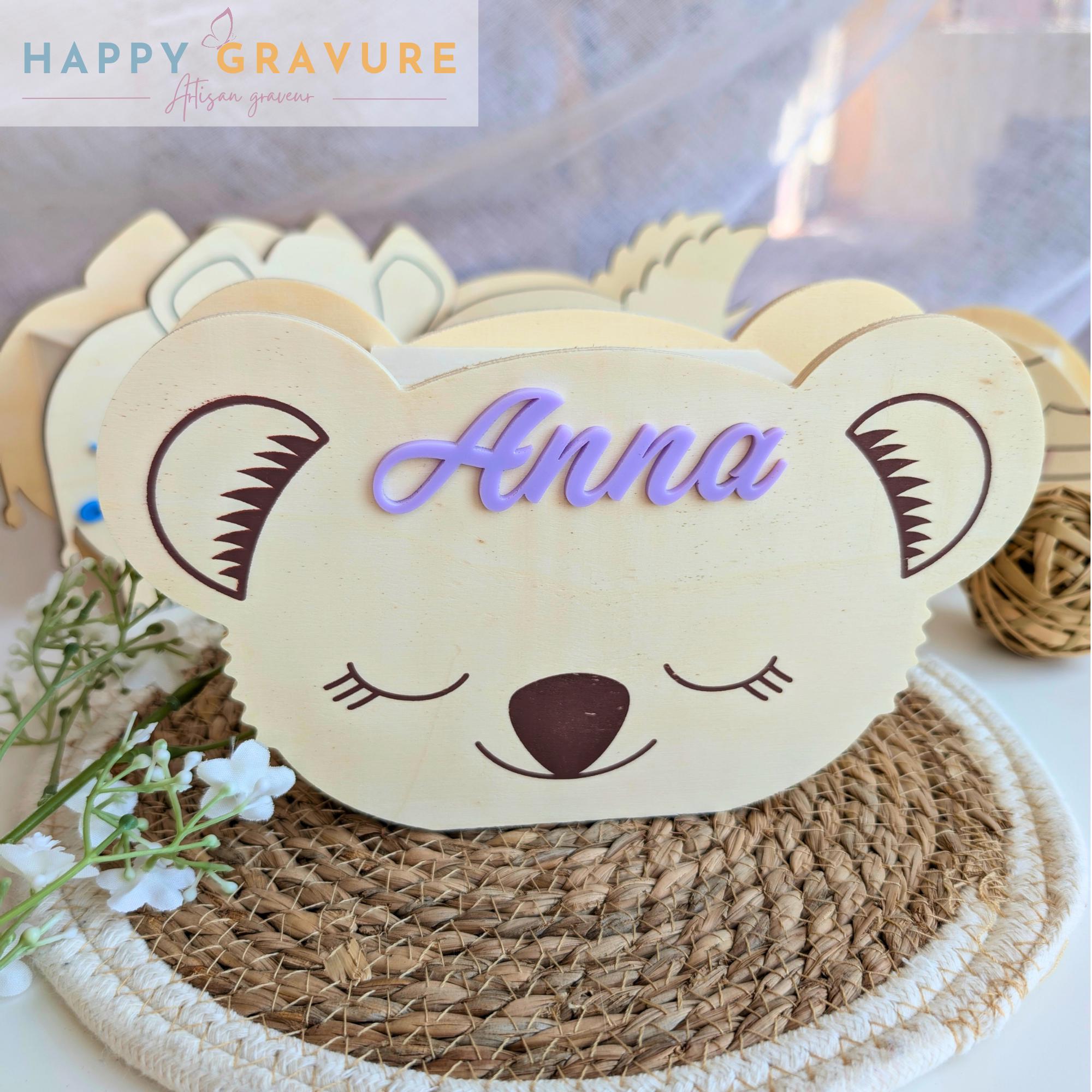 Tirelire Koala Happy Gravure