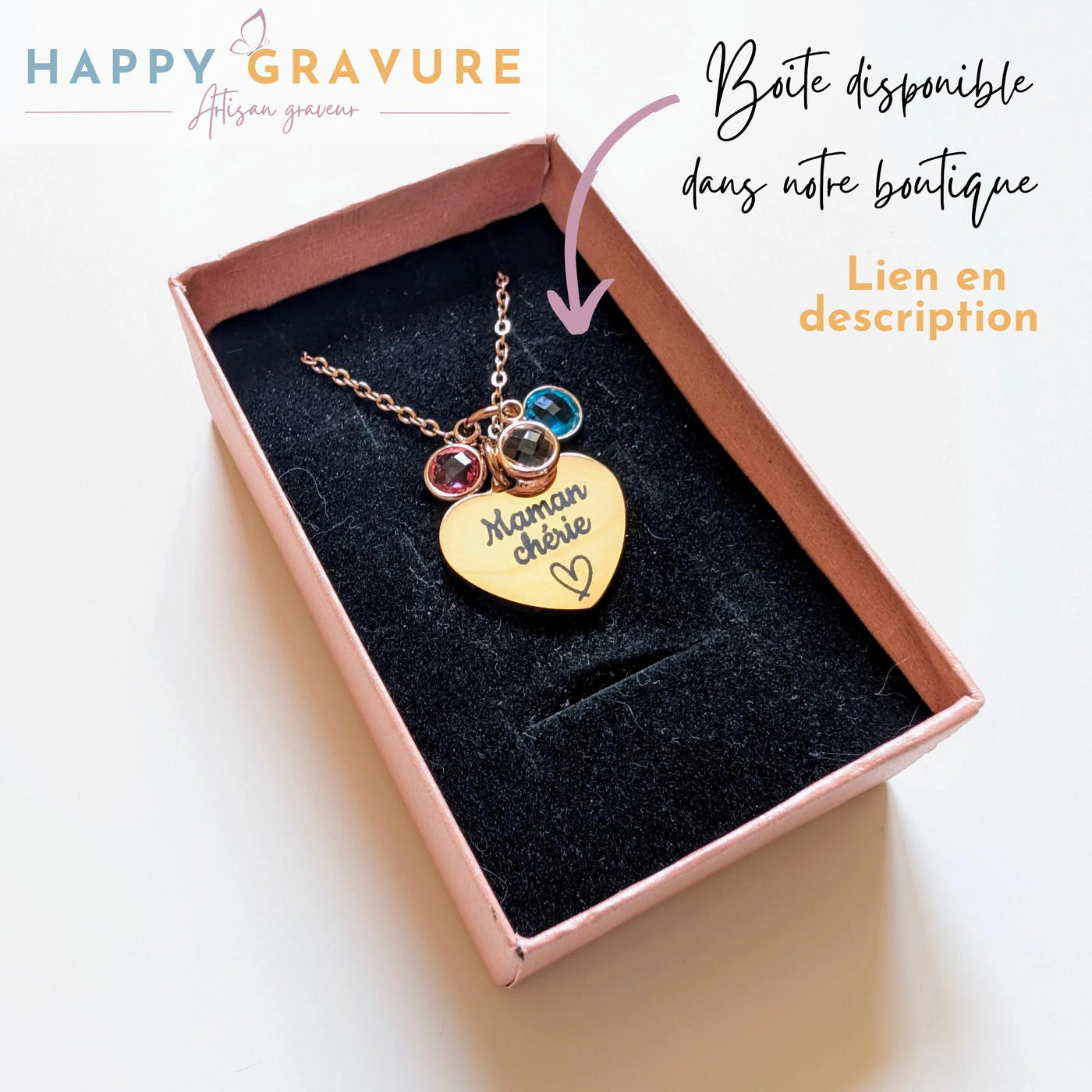 Collier coeur Pierre naissance