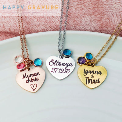Collier coeur Pierre naissance