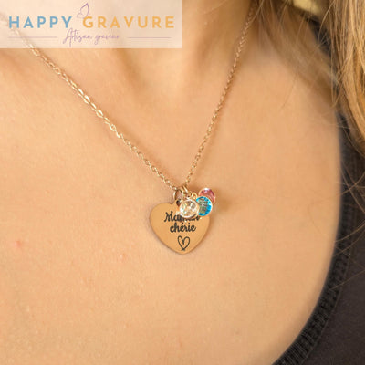 Collier coeur Pierre naissance