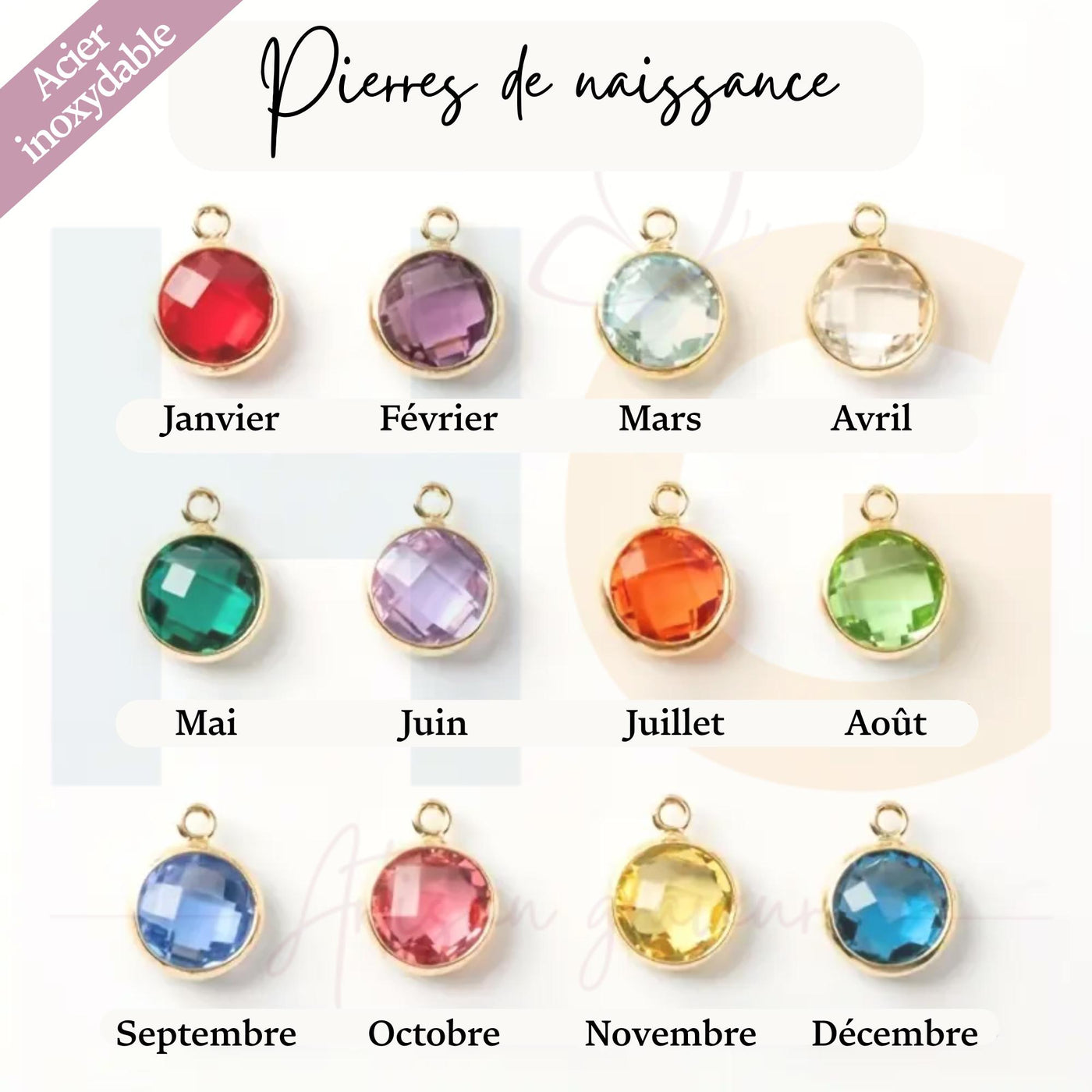 Collier cercle Pierre de naissance