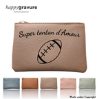 Porte-monnaie en Cuir Personnalisé Marron clair - Gravure en Haut | Happy Gravure