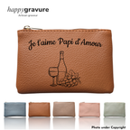 Porte-monnaie en Cuir Personnalisé Camel - Gravure en Haut | Happy Gravure Happy Gravure