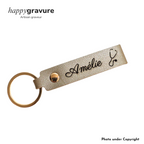 Porte-Clés Cuir Doré Texte et image Personnalisés | Happy Gravure Happy Gravure