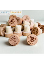 Bouchon de bouteille personnalisé en bois - Mariage, fêtes, Événements Happy Gravure