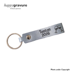 Porte-Clés Cuir Texte et image Personnalisés | Happy Gravure Argent Happy Gravure