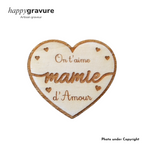 Magnet en bois "On t'aime mamie d'amour" | Happy Gravure Happy Gravure®