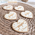 Magnet aimanté personnalisé en bois - anniversaire papi, fête des grands-pères, cadeau papi Happy Gravure®