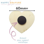 Magnet aimanté "Aujourd'hui on s'aime comme au 1er jour" personnalisé en bois - anniversaire de mariage, cadeau souvenir, Noël Happy Gravure®