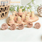 Bouchon de bouteille personnalisé en bois - Mariage, fêtes, Événements Happy Gravure
