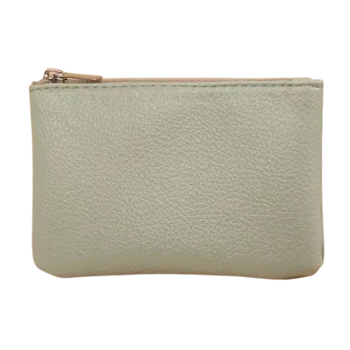 Porte-monnaie en Cuir Texte et image Personnalisés | Happy Gravure Vert clair