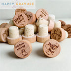 Bouchon de bouteille personnalisé en bois - Mariage, fêtes, Événements Happy Gravure