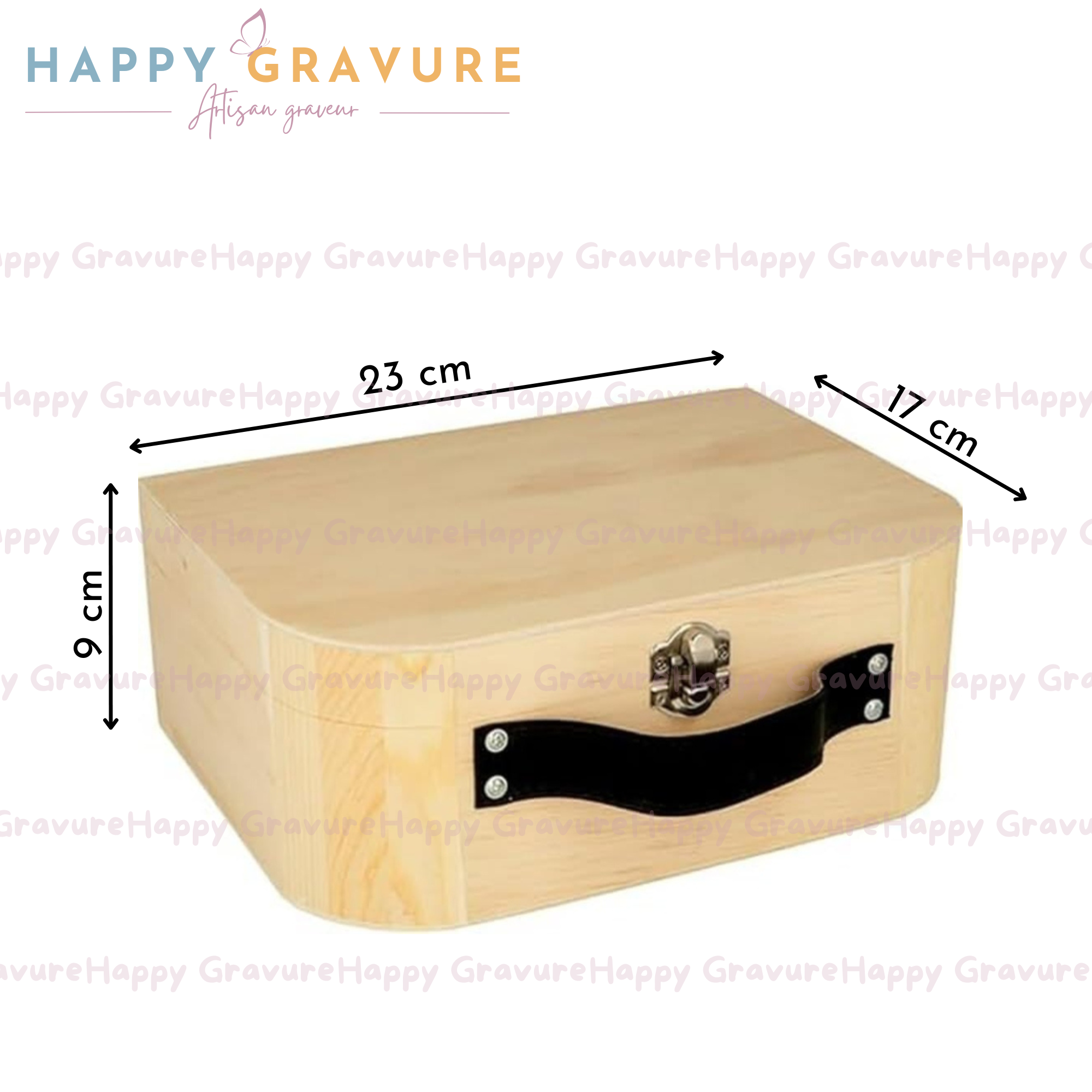 Valise naissance Happy Gravure