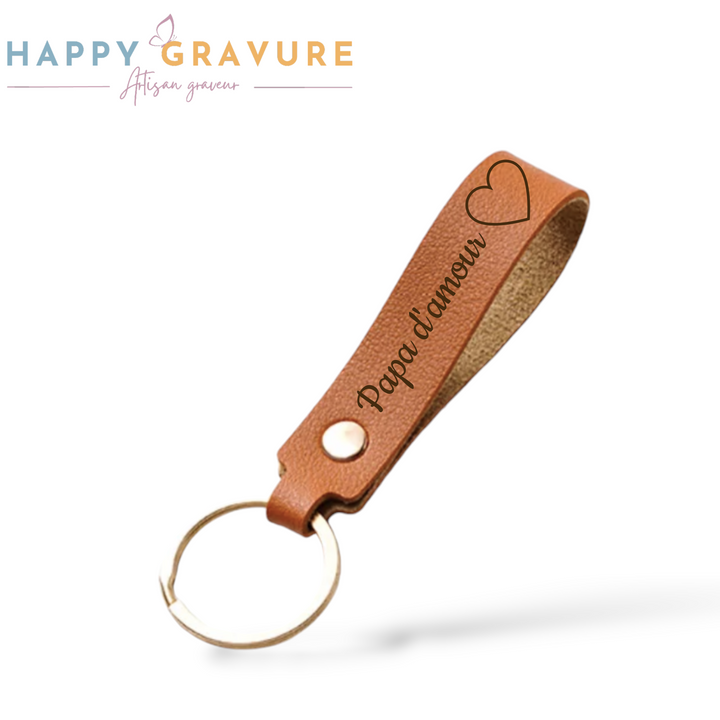 Personalized leather keychain