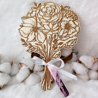 Bouquet de Fleur personnalisé en bois - Saint Valentin - Fête des mères, grands-mères - Maitresse – Bouquet 2